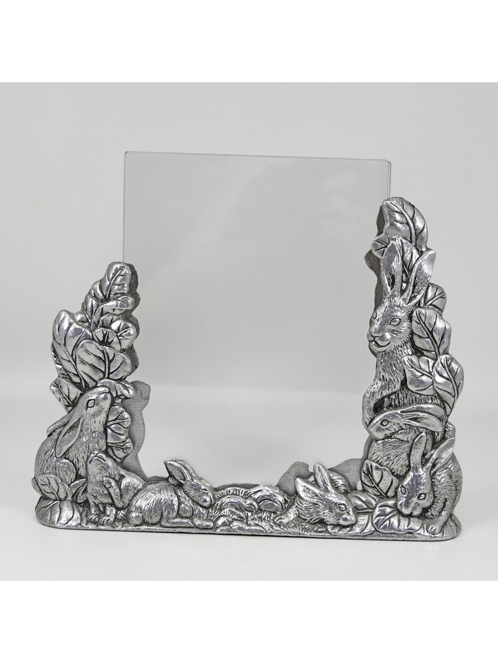Vintage Arthur Court Bunny Rabbit Cast Aluminum Floating Picture Frame 1989 5x7"